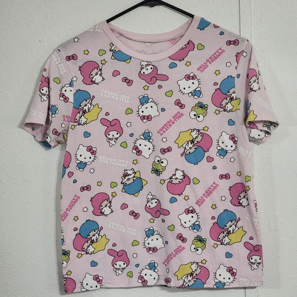 Love Tribe Hello Kitty And Friends Pink Graphics Juniors Med Adult Small Tshirt